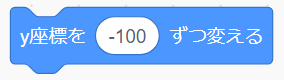 「ｙ座標を○ずつ変える」ブロック